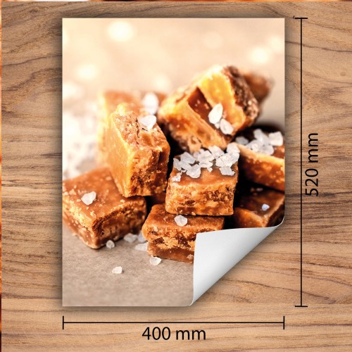 Mata ochronna na kuchenkę indukcyjną 40x52 cm - Mata antypoślizgowa na blat - Płyta ochronna zwijana - Dekoracja do kuchni - Więcej miejsca - Brązowa słodycze