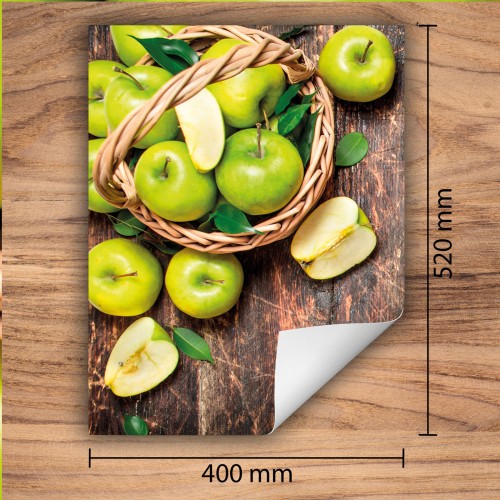 Mata ochronna na kuchenkę indukcyjną 40x52 cm - Mata antypoślizgowa na blat - Płyta ochronna zwijana - Dekoracja do kuchni - Więcej miejsca - Zielone jabłka