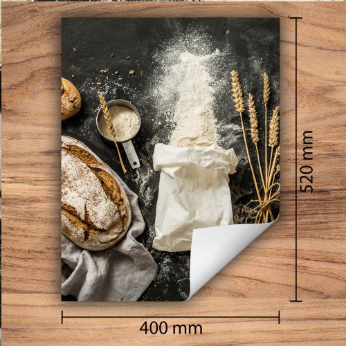 Mata ochronna na kuchenkę indukcyjną 40x52 cm - Mata antypoślizgowa na blat - Płyta ochronna zwijana - Dekoracja do kuchni - Więcej miejsca - Chleb Kuchnia