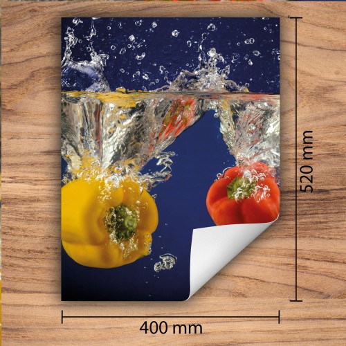 Mata ochronna na kuchenkę indukcyjną 40x52 cm - Mata antypoślizgowa na blat - Płyta ochronna zwijana - Dekoracja do kuchni - Więcej miejsca - Kolorowa papryka