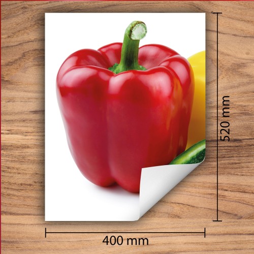 Mata ochronna na kuchenkę indukcyjną 40x52 cm - Mata antypoślizgowa na blat - Płyta ochronna zwijana - Dekoracja do kuchni - Więcej miejsca - Biała papryka