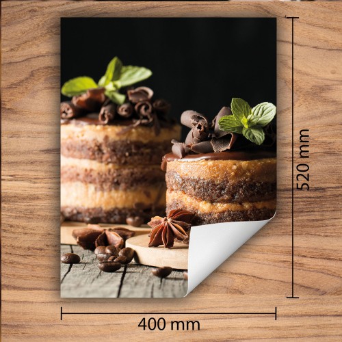 Mata ochronna na kuchenkę indukcyjną 40x52 cm - Mata antypoślizgowa na blat - Płyta ochronna zwijana - Dekoracja do kuchni - Więcej miejsca - Ciasto Drewno
