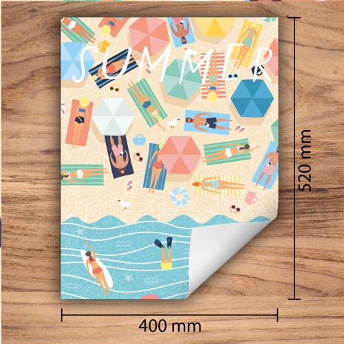 Mata ochronna na kuchenkę indukcyjną 40x52 cm - Mata antypoślizgowa na blat - Płyta ochronna zwijana - Dekoracja do kuchni - Więcej miejsca - Lato plaża