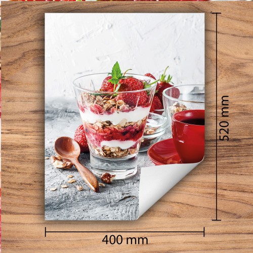 Mata ochronna na kuchenkę indukcyjną 40x52 cm - Mata antypoślizgowa na blat - Płyta ochronna zwijana - Dekoracja do kuchni - Więcej miejsca - Truskawki deserowe