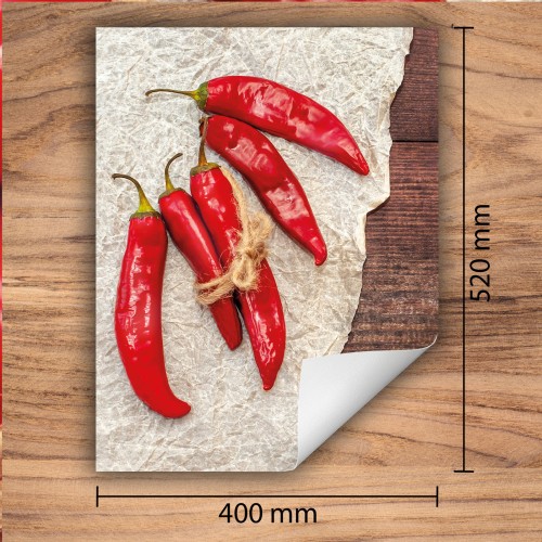 Mata ochronna na kuchenkę indukcyjną 40x52 cm - Mata antypoślizgowa na blat - Płyta ochronna zwijana - Dekoracja do kuchni - Więcej miejsca - Chili Czerwony