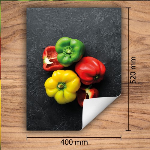 Mata ochronna na kuchenkę indukcyjną 40x52 cm - Mata antypoślizgowa na blat - Płyta ochronna zwijana - Dekoracja do kuchni - Więcej miejsca - Papryka Kolorowa