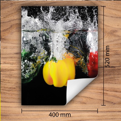 Mata ochronna na kuchenkę indukcyjną 40x52 cm - Mata antypoślizgowa na blat - Płyta ochronna zwijana - Dekoracja do kuchni - Więcej miejsca - Kolorowa papryka
