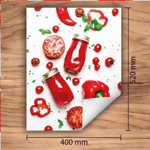 Mata ochronna na kuchenkę indukcyjną 40x52 cm - Mata antypoślizgowa na blat - Płyta ochronna zwijana - Dekoracja do kuchni - Więcej miejsca - Czerwona papryka