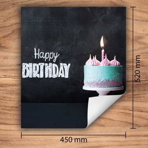 Mata ochronna na kuchenkę indukcyjną 45x52 cm - Mata antypoślizgowa na blat - Płyta ochronna zwijana - Dekoracja do kuchni - Więcej miejsca - Ciasto Urodziny