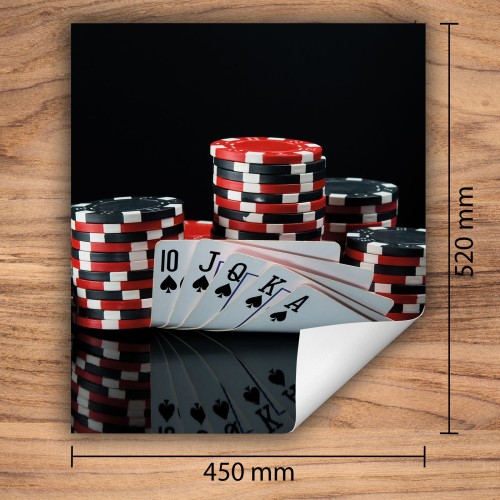 Mata ochronna na kuchenkę indukcyjną 45x52 cm - Mata antypoślizgowa na blat - Płyta ochronna zwijana - Dekoracja do kuchni - Więcej miejsca - Czarna poker