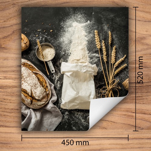 Mata ochronna na kuchenkę indukcyjną 45x52 cm - Mata antypoślizgowa na blat - Płyta ochronna zwijana - Dekoracja do kuchni - Więcej miejsca - Chleb Kuchnia