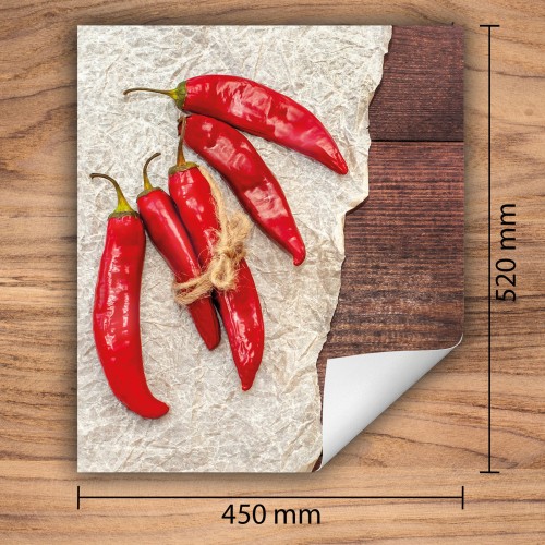 Mata ochronna na kuchenkę indukcyjną 45x52 cm - Mata antypoślizgowa na blat - Płyta ochronna zwijana - Dekoracja do kuchni - Więcej miejsca - Chili Czerwony