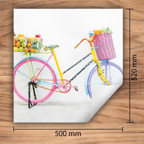 Mata ochronna na kuchenkę indukcyjną 50x52 cm - Mata antypoślizgowa na blat - Płyta ochronna zwijana - Dekoracja do kuchni - Więcej miejsca - Kolorowy rower