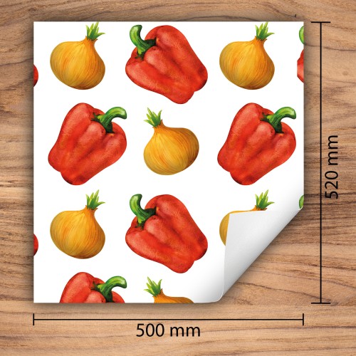 Mata ochronna na kuchenkę indukcyjną 50x52 cm - Mata antypoślizgowa na blat - Płyta ochronna zwijana - Dekoracja do kuchni - Więcej miejsca - Papryka czerwona