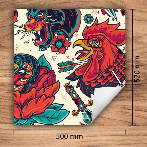 Mata ochronna na kuchenkę indukcyjną 50x52 cm - Mata antypoślizgowa na blat - Płyta ochronna zwijana - Dekoracja do kuchni - Więcej miejsca - Zwierzęta Czerwona