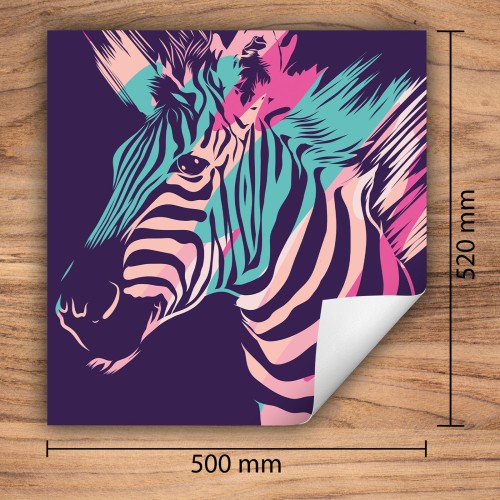 Mata ochronna na kuchenkę indukcyjną 50x52 cm - Mata antypoślizgowa na blat - Płyta ochronna zwijana - Dekoracja do kuchni - Więcej miejsca - Zebra fioletowa