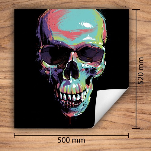 Mata ochronna na kuchenkę indukcyjną 50x52 cm - Mata antypoślizgowa na blat - Płyta ochronna zwijana - Dekoracja do kuchni - Więcej miejsca - Czarna czaszka