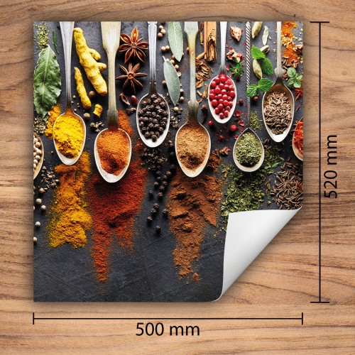 Mata ochronna na kuchenkę indukcyjną 50x52 cm - Mata antypoślizgowa na blat - Płyta ochronna zwijana - Dekoracja do kuchni - Więcej miejsca - Kolorowa przyprawy