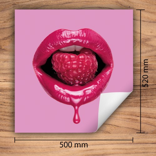 Mata ochronna na kuchenkę indukcyjną 50x52 cm - Mata antypoślizgowa na blat - Płyta ochronna zwijana - Dekoracja do kuchni - Więcej miejsca - Różowe usta