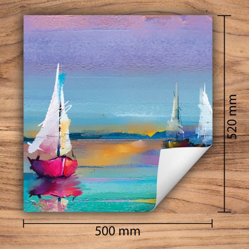 Mata ochronna na kuchenkę indukcyjną 50x52 cm - Mata antypoślizgowa na blat - Płyta ochronna zwijana - Dekoracja do kuchni - Więcej miejsca - Kolorowa łodzie