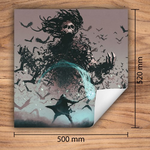Mata ochronna na kuchenkę indukcyjną 50x52 cm - Mata antypoślizgowa na blat - Płyta ochronna zwijana - Dekoracja do kuchni - Więcej miejsca - Szara czaszka