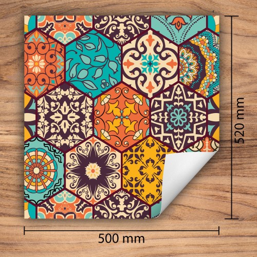 Mata ochronna na kuchenkę indukcyjną 50x52 cm - Mata antypoślizgowa na blat - Płyta ochronna zwijana - Dekoracja do kuchni - Więcej miejsca - Kolorowa mozaika