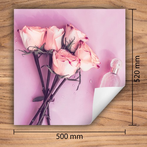 Mata ochronna na kuchenkę indukcyjną 50x52 cm - Mata antypoślizgowa na blat - Płyta ochronna zwijana - Dekoracja do kuchni - Więcej miejsca - Róże Kwiaty