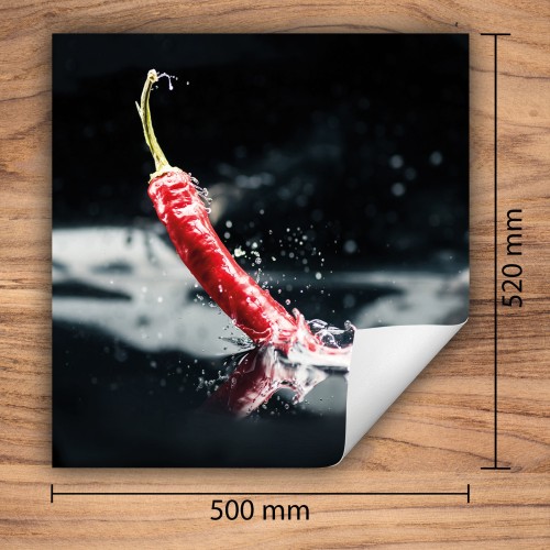 Mata ochronna na kuchenkę indukcyjną 50x52 cm - Mata antypoślizgowa na blat - Płyta ochronna zwijana - Dekoracja do kuchni - Więcej miejsca - Chilli Czarny