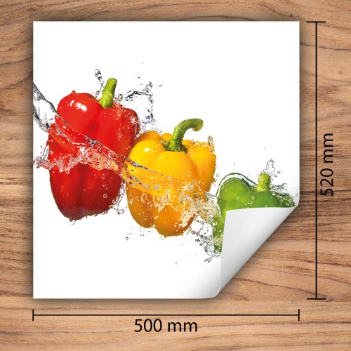Mata ochronna na kuchenkę indukcyjną 50x52 cm - Mata antypoślizgowa na blat - Płyta ochronna zwijana - Dekoracja do kuchni - Więcej miejsca - Papryka Biała