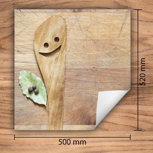 Mata ochronna na kuchenkę indukcyjną 50x52 cm - Mata antypoślizgowa na blat - Płyta ochronna zwijana - Dekoracja do kuchni - Więcej miejsca - Łyżka Drewno