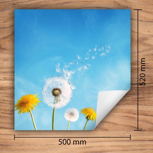 Mata ochronna na kuchenkę indukcyjną 50x52 cm - Mata antypoślizgowa na blat - Płyta ochronna zwijana - Dekoracja do kuchni - Więcej miejsca - Kwiaty Niebo