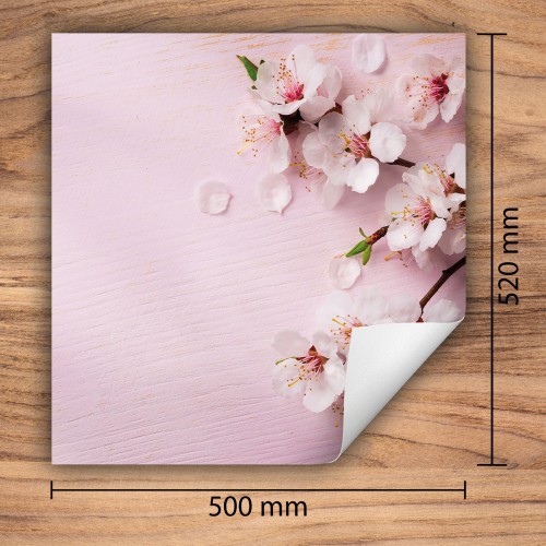 Mata ochronna na kuchenkę indukcyjną 50x52 cm - Mata antypoślizgowa na blat - Płyta ochronna zwijana - Dekoracja do kuchni - Więcej miejsca - Różowa kwiaty