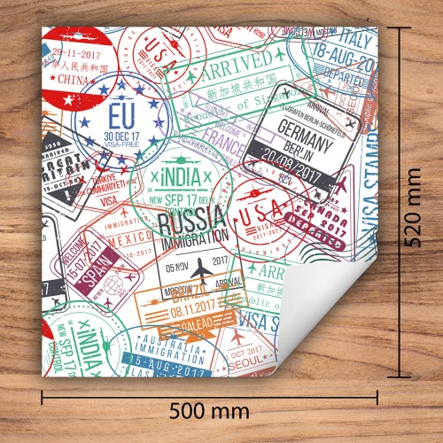 Mata ochronna na kuchenkę indukcyjną 50x52 cm - Mata antypoślizgowa na blat - Płyta ochronna zwijana - Dekoracja do kuchni - Więcej miejsca - Znaczki podróżne