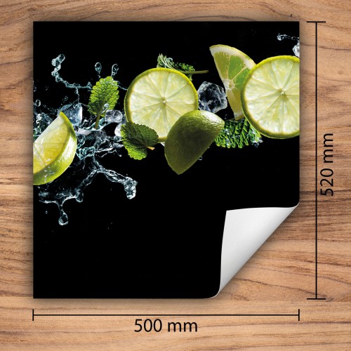 Mata ochronna na kuchenkę indukcyjną 50x52 cm - Mata antypoślizgowa na blat - Płyta ochronna zwijana - Dekoracja do kuchni - Więcej miejsca - Limonka Czarna