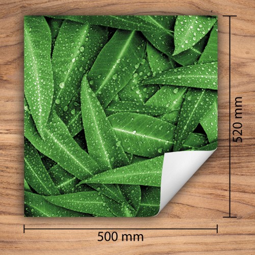 Mata ochronna na kuchenkę indukcyjną 50x52 cm - Mata antypoślizgowa na blat - Płyta ochronna zwijana - Dekoracja do kuchni - Więcej miejsca - Liście Zielona