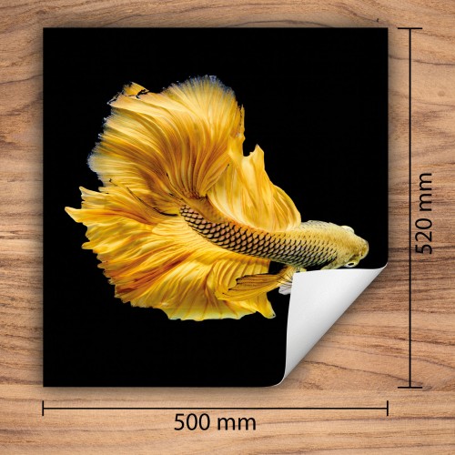 Mata ochronna na kuchenkę indukcyjną 50x52 cm - Mata antypoślizgowa na blat - Płyta ochronna zwijana - Dekoracja do kuchni - Więcej miejsca - Ryba czarna