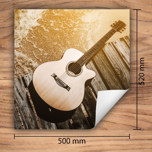 Mata ochronna na kuchenkę indukcyjną 50x52 cm - Mata antypoślizgowa na blat - Płyta ochronna zwijana - Dekoracja do kuchni - Więcej miejsca - Gitara Drewno