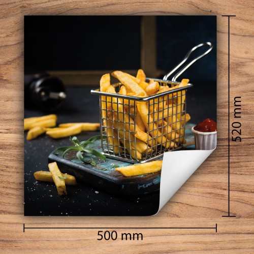 Mata ochronna na kuchenkę indukcyjną 50x52 cm - Mata antypoślizgowa na blat - Płyta ochronna zwijana - Dekoracja do kuchni - Więcej miejsca - Chipsy Jedzenie