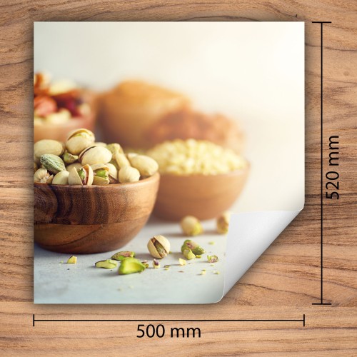 Mata ochronna na kuchenkę indukcyjną 50x52 cm - Mata antypoślizgowa na blat - Płyta ochronna zwijana - Dekoracja do kuchni - Więcej miejsca - Pistacje Jedzenie