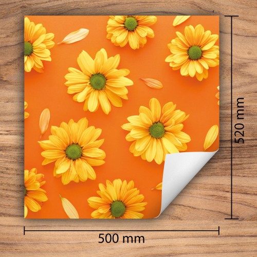 Mata ochronna na kuchenkę indukcyjną 50x52 cm - Mata antypoślizgowa na blat - Płyta ochronna zwijana - Dekoracja do kuchni - Więcej miejsca - Kwiaty Pomarańcz