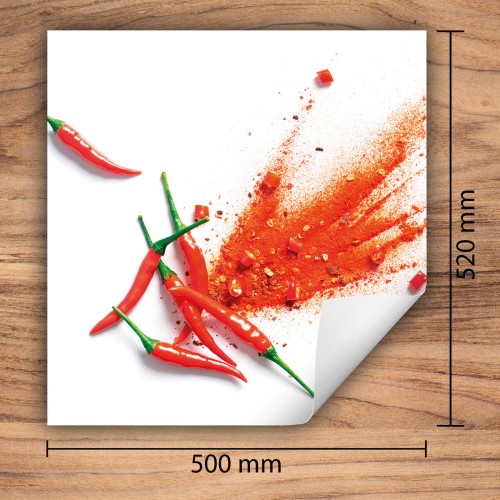 Mata ochronna na kuchenkę indukcyjną 50x52 cm - Mata antypoślizgowa na blat - Płyta ochronna zwijana - Dekoracja do kuchni - Więcej miejsca - Białe Chilli