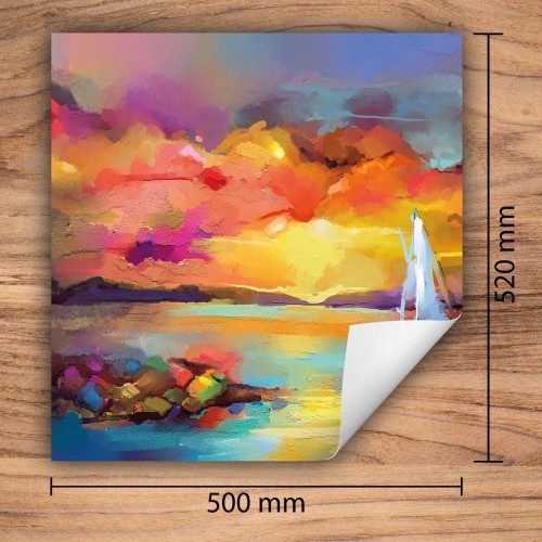 Mata ochronna na kuchenkę indukcyjną 50x52 cm - Mata antypoślizgowa na blat - Płyta ochronna zwijana - Dekoracja do kuchni - Więcej miejsca - Kolorowa łódki
