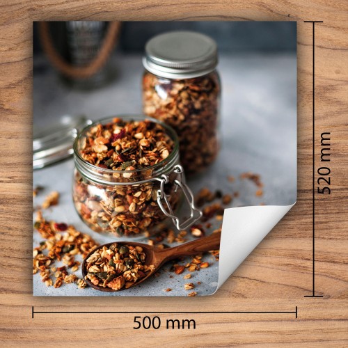 Mata ochronna na kuchenkę indukcyjną 50x52 cm - Mata antypoślizgowa na blat - Płyta ochronna zwijana - Dekoracja do kuchni - Więcej miejsca - Orzechy Kuchnia