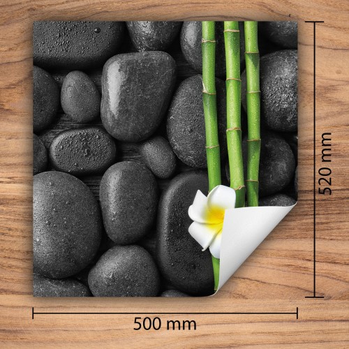 Mata ochronna na kuchenkę indukcyjną 50x52 cm - Mata antypoślizgowa na blat - Płyta ochronna zwijana - Dekoracja do kuchni - Więcej miejsca - Kamienie bambus