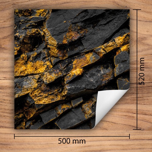 Mata ochronna na kuchenkę indukcyjną 50x52 cm - Mata antypoślizgowa na blat - Płyta ochronna zwijana - Dekoracja do kuchni - Więcej miejsca - Złota skała