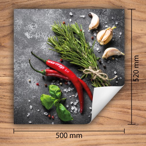 Mata ochronna na kuchenkę indukcyjną 50x52 cm - Mata antypoślizgowa na blat - Płyta ochronna zwijana - Dekoracja do kuchni - Więcej miejsca - Łupek chili