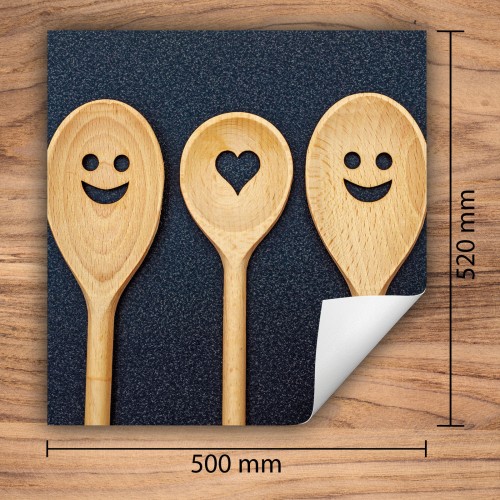 Mata ochronna na kuchenkę indukcyjną 50x52 cm - Mata antypoślizgowa na blat - Płyta ochronna zwijana - Dekoracja do kuchni - Więcej miejsca - Łyżka Szara