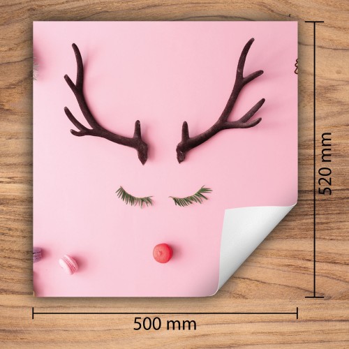 Mata ochronna na kuchenkę indukcyjną 50x52 cm - Mata antypoślizgowa na blat - Płyta ochronna zwijana - Dekoracja do kuchni - Więcej miejsca - Jeleń różowa