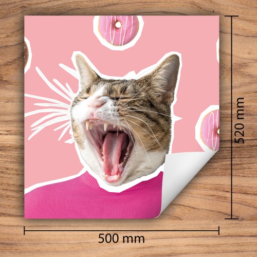 Mata ochronna na kuchenkę indukcyjną 50x52 cm - Mata antypoślizgowa na blat - Płyta ochronna zwijana - Dekoracja do kuchni - Więcej miejsca - Różowa kot