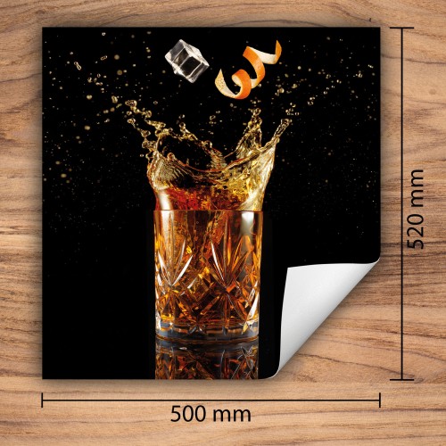 Mata ochronna na kuchenkę indukcyjną 50x52 cm - Mata antypoślizgowa na blat - Płyta ochronna zwijana - Dekoracja do kuchni - Więcej miejsca - Whisky Czarna